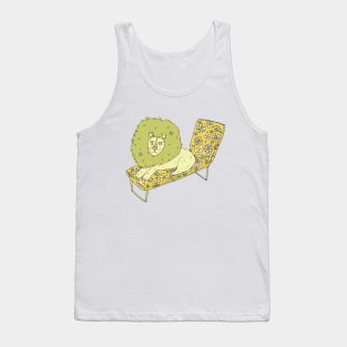 lounging lion // retro surf art by surfy birdy Tank Top